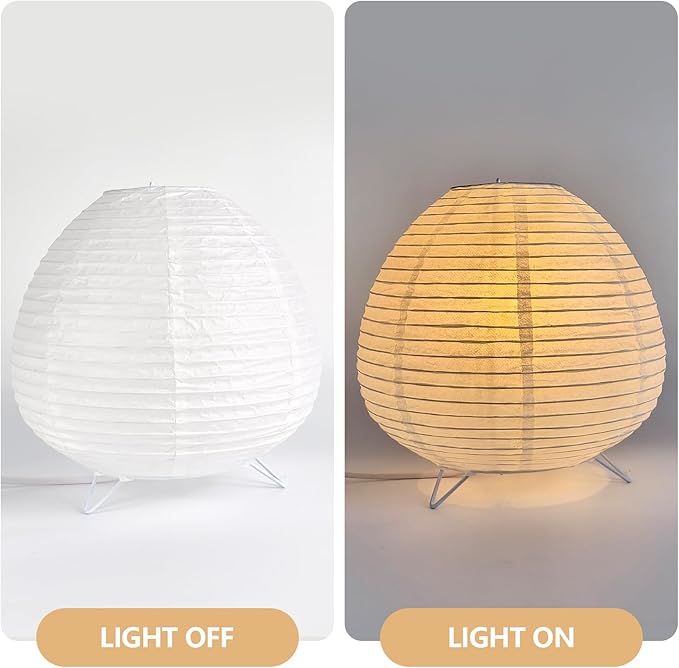 Small Paper Lantern Lamp, Japanese Paper Table Lamp with 3 Color, Cute Rice Paper Lamp for Desk Bedroom Bedside (e12 Bulb Base) Bulb Included