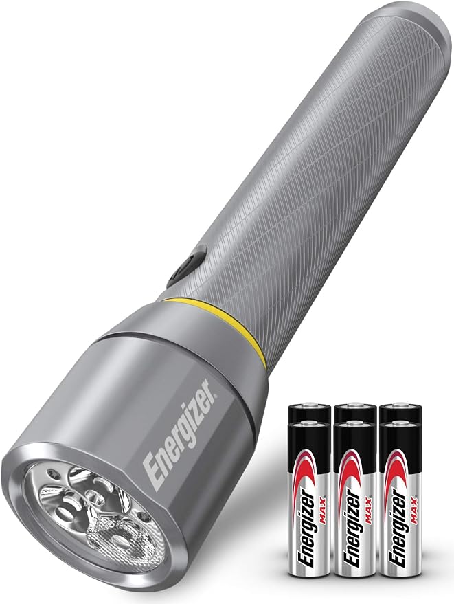 Energizer Vision HD Extra Performance LED Flashlight with Digital Focus, Durable and Bright Flashlight for Hurricane Supplies and Camping Gear, Flash Light with AA Batteries Included, Pack of 1