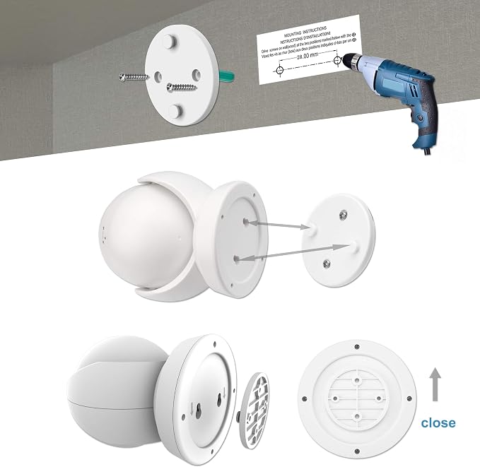 HONWELL Battery Operated Motion Sensor Light Outdoor Wireless Waterproof Spotlight Motion Detector Security Light, Light Sensor Auto On Off for Porch Stair Hallway Garage Wall Shed House Door (1Piece)