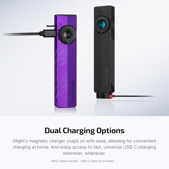 OLIGHT ArkPro EDC Flat Flashlight Rechargeable, Pocket Light, Nebula Violet | Green Beam, White LED, UV Flashlight, 1500 Lumens Flash Light, USB-C Magnetic, Camping Lights for Emergency Work Outdoor Home