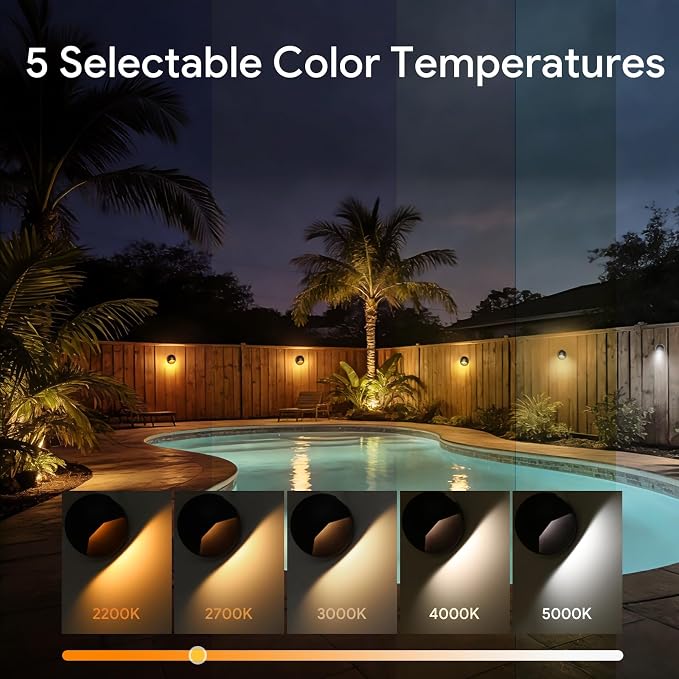 Energetic 5CCT Low Voltage LED Deck & Step Lights, Outdoor Landscape Lighting, 6 Pack