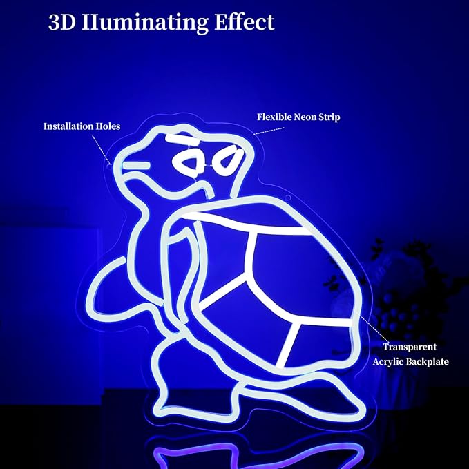 Turtle Neon Sign Led Neon Lights Neon Signs for Wall Decor Light Up Sign for Birthday Party Club Gift