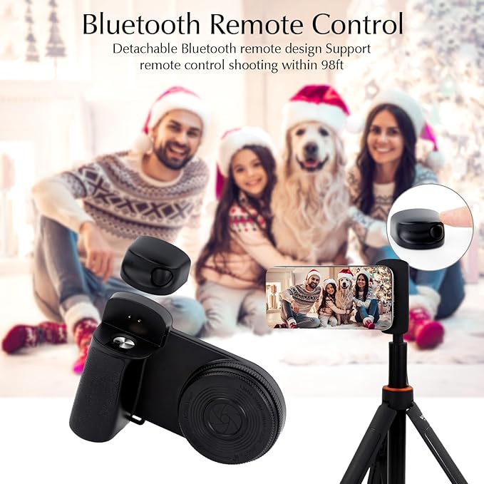 Magnetic Selfie Ring Light, Rechargeable LED Fill Light with a Mirror for iPhone, Wireless Bluetooth Remote Control for Video Vlog Photo Shooting Acccessory Compatible with Magsafe