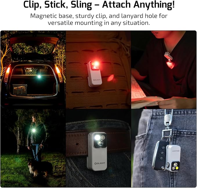OLIGHT Oclip Pro Rechargeable EDC Clip-on Flashlight, White | Red Light, 500 Lumens Floodlight, Spotlight, Pocket-Sized, USB-C Charging, Magnetic, for Work, Signaling, Outdoor or Home Use