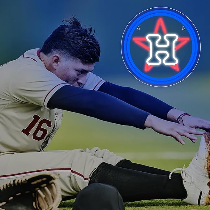 Baseball Neon Sign for Wall Decor Baseball LED Light Up Sign Basebal Wall Decor Sports Neon Lights for Club Garage Bedroom Man Cave Bar Sports Gifts for Men Teen Boys Fans,Size 13.4 * 13.4 in(XD139)