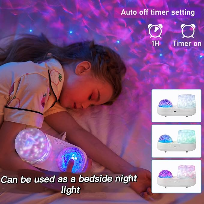 Ocean Night Light Projector, Kids Galaxy Projector for Bedroom, Nebula Star projector with USB Cable, 360 Degree Rotation Kid Night Light Lamp for Decorating Party,Birthdays,Christmas Gifts