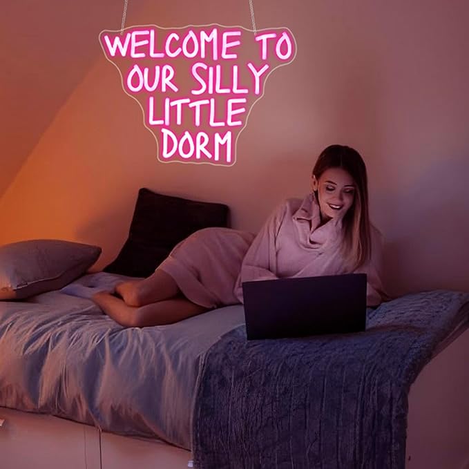 Welcome To Our Dorm Neon Sign Led Neon Lights Neon Signs for Wall Decor Light Up Sign for Birthday Party Club Gift