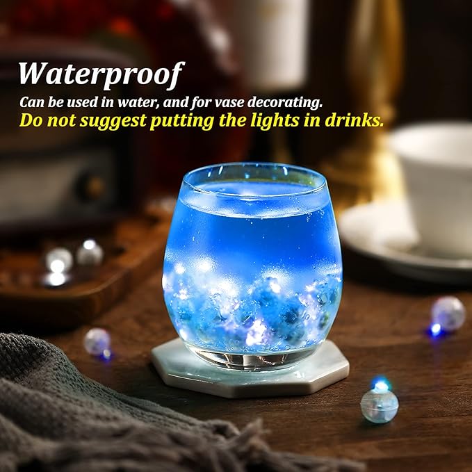 50PCs Mini Led Lights, Flash Led Balloons Light for Neon Party Lights, Paper Lanterns, Easter Eggs, Birthday Party, Wedding, Halloween, Christmas Decoration (Blinking Blue)