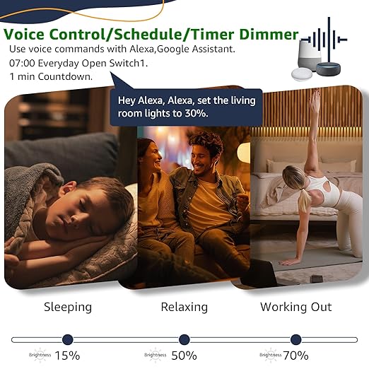 Greencycle Smart Dimmer Switch,1PK Single Pole, Needs Neutral Wire,2.4GHz WiFi Light Switch,Work with Alexa and Google Home, ETL Certified,No Hub Required,for Dimmable 150W LED CFL,600W Incandescent