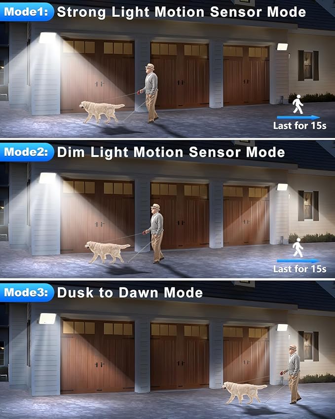 Gusicil Solar Lights for Outside, Motion Sensor Outdoor Lights,1Pack | 3 Modes Split Motion Sensor, Remote Control, Waterproof IP65, For Yard, Patio, Garden, Garage