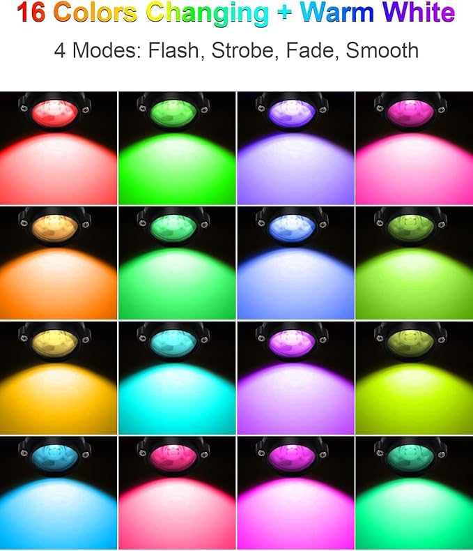 ZUCKEO RGB Spotlights Indoor LED Up Lights with Remote, 120V 10W Halloween Christmas Uplighting Indoor Spot Light, 4.92FT Code Plug in Accent Flood Light Color Changing Landscape Lighting(6Pack)
