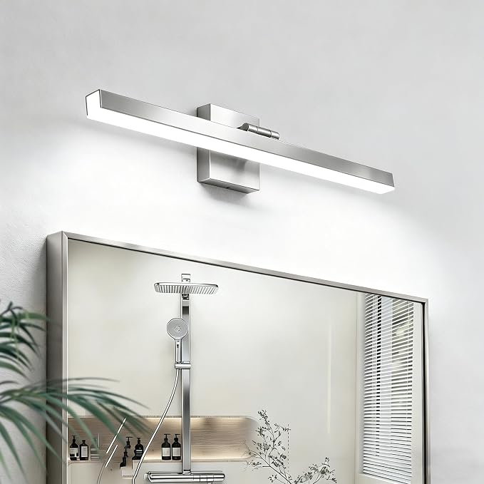 IZORRO Modern Bathroom Vanity Light 16 inch, Rotatable, 12W Dimmable Led Bathroom Light Fixture Over Mirror, Chrome Vanity Light Bar (Cool White 6000K)