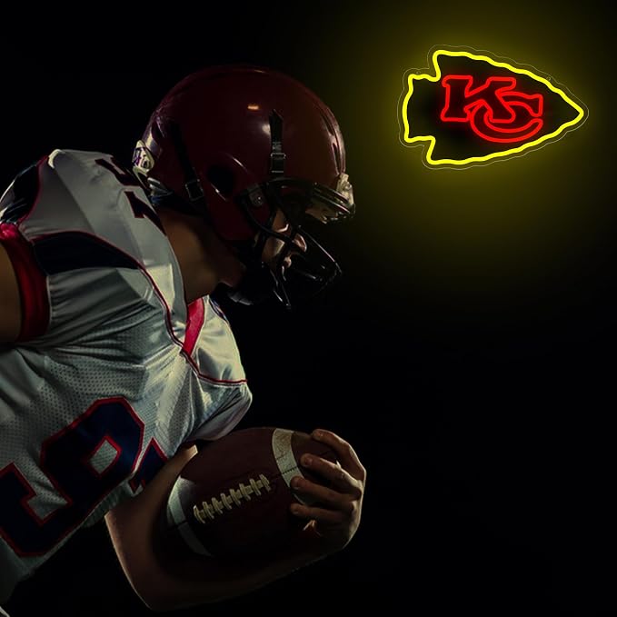 Football Neon Sign for Wall Decor Football Team Led Neon Light for Man Cave | Dimmable Yellow Light Up Sign for Bedroom Party Club Bar Dorm Garage Decor Birthday Gifts for Rugby Fans Size16.1*10.6 In