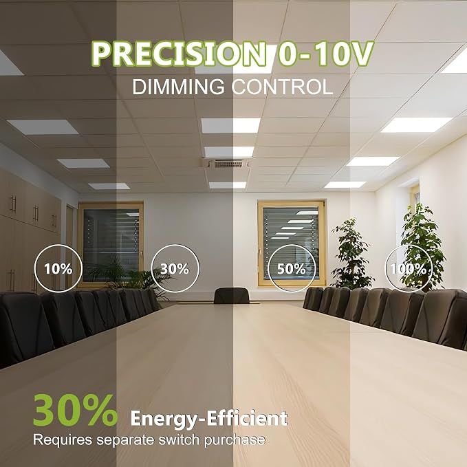 YXL 24 Pack 2x4 LED Flat Panel Light Drop Ceiling Light Fixture, 9576LM, 5CCT LED Drop Ceiling Office Light, 72W/60W/50W/40W/30W Selectable,6500K/5000K/4000K/3500K/3000K,Dimmable 0-10V,ETL