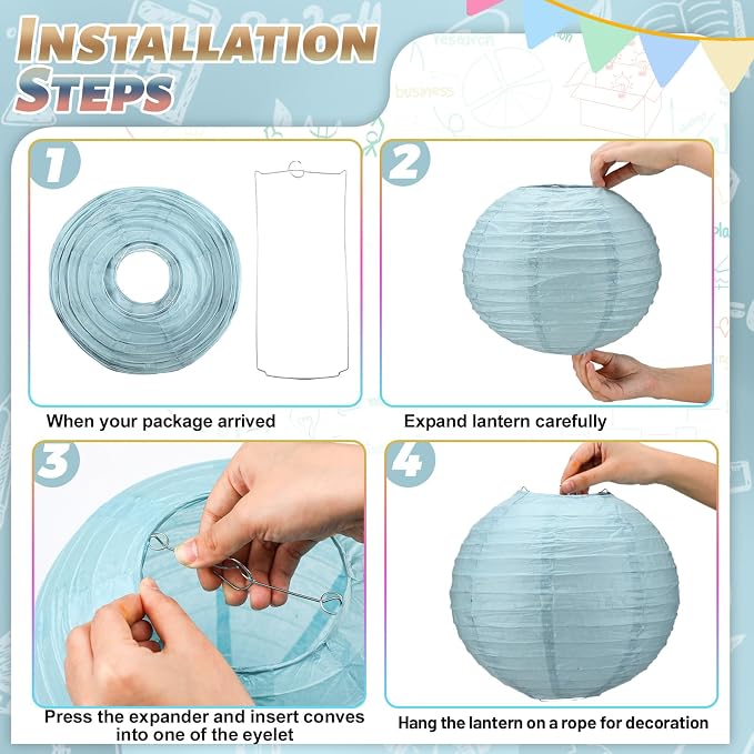 12 Pcs 10 Inch Hanging Paper Lanterns Party Decorations Boho Classroom Decor for Birthday Back to School Party Decoration for Classrooms Wedding Birthday Ceilings