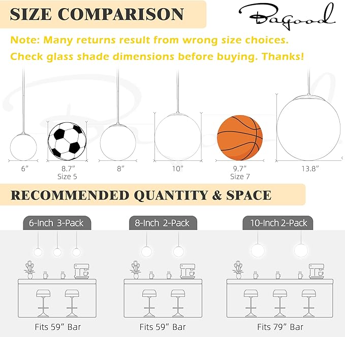 10" Globe Pendant Light Gold 2 Pack Mid Century Pendant Light Globe Pendant Lights Kitchen Island Brushed Brass Finished with Milk Glass Adjustable Ceiling Light Fixtures for Dining Room Bar