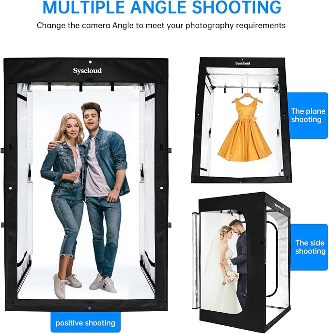 Photo Studio Light Box, 47"x39"x78" Professional Dimmable Shooting Tent Kit with 640 LEDs Lights & 3 Kinds Double-Sided Color Backgrounds for Large Product Photography