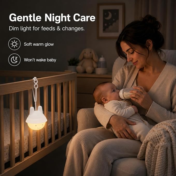 ShaArkMango Baby Car Seat Light for Night Driving, Rechargeable Car Seat Night Light for Babies, Soft Glow Backseat Travel Light with Gentle Eye Caring Design for Infants & Toddlers