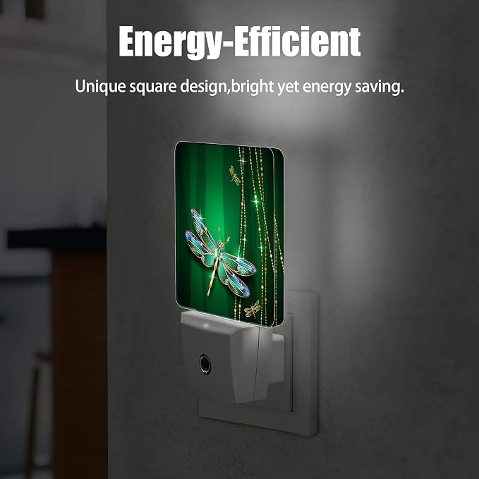 Mystical Dragonfly Night Light Plug in Wall Lamp Smart Dusk to Dawn Sensor for Home Decorative, Kids Room Bedroom Bathroom Kitchen Hallway Gifts