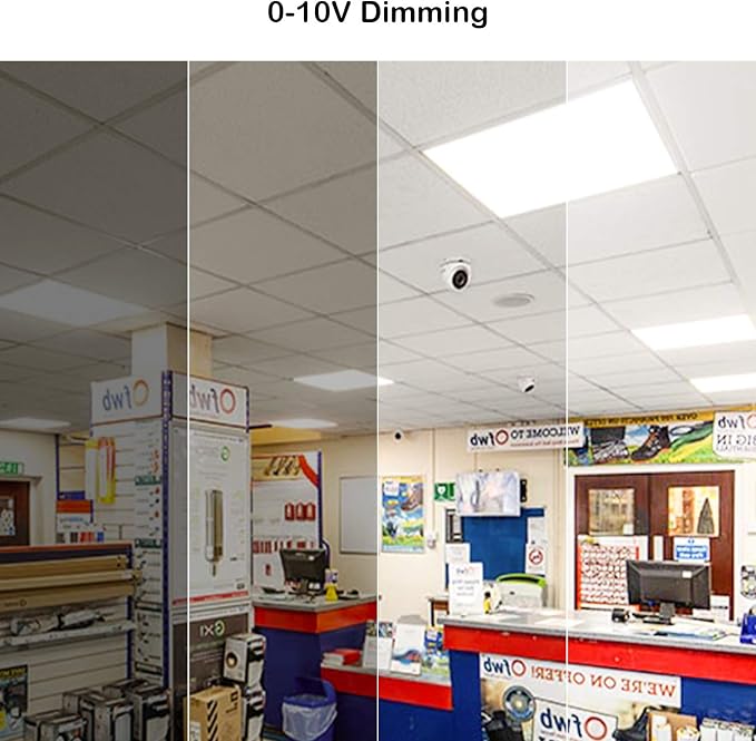 hykolity 2x2 LED Flat Panel Troffer Light,Dimmable ETL,Drop Ceiling 6 Pack | 30/40/50W Selectable 0-10V Dimmable 5000K 5800LM Recessed Light for Office Classroom Hospital Garage Replaces 2-Lamp Fixture