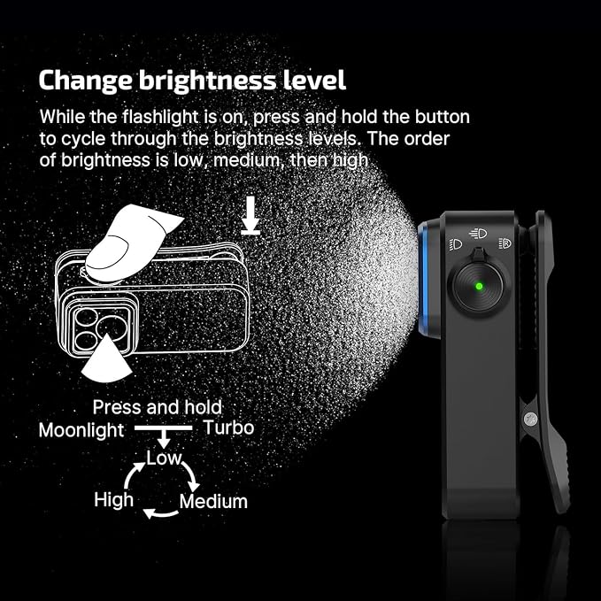 OLIGHT Oclip Pro Rechargeable EDC Clip-on Flashlight, Patriotic Flag | Red Light, 500 Lumens Floodlight, Spotlight, Pocket-Sized, USB-C Charging, Magnetic, for Work, Signaling, Outdoor or Home Use