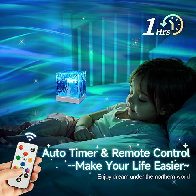 One Fire Teenager Girl Gift Ideas Northern Lights Projector,18 Colors Aurora Light Projector,Dimmable Aurora Projector Mood Lighting for Bedroom Lights,Remote Galaxy Light Projector Purple Lamp