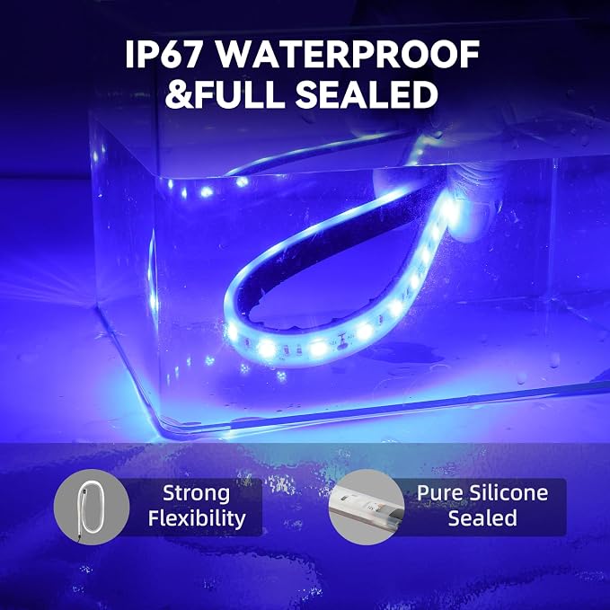 Boat Interior Lights Blue,Waterproof Led Boat Lighting, Marine Led Strip Lights, Super Bright Marine Lighting for Night Fishing Courtesy Lights for Pontoon Kayak Yacht Sailboat (Blue 4PCS)