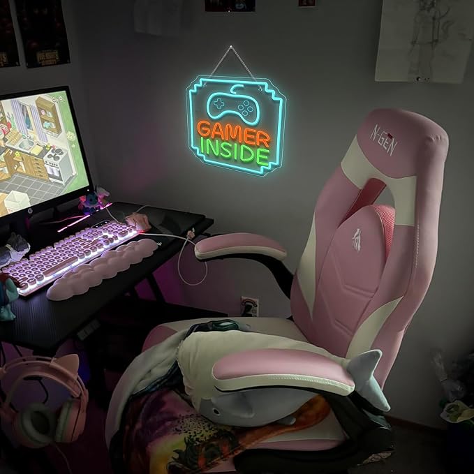Gamer Inside Neon Sign Game Controller LED Sign for Gaming Room Decor Best Gamer Gifts for Boys Kids Game Neon Sign for Teen Boy Room Decor