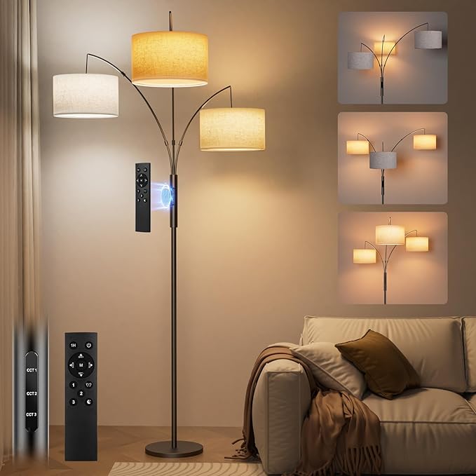 Upgraded 36W Floor Lamps for Living Room - Super Bright Dimmable Tree Floor Lamp with Remote & Touch Control, Tall Lamp for Living Room Corner, Bedroom, Office