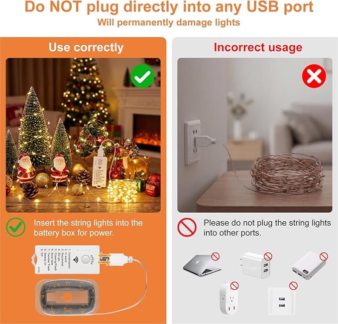 4 Pack Rechargeable Fairy Lights Battery Operated with DIY Timer, 16FT 50 LED Indoor Fairy String Lights, 8 Modes Twinkle Silver Wire Lights for Craft Tree Bedroom Wedding Decor, Warm White