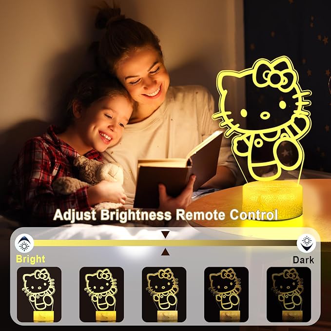 16 Colors Cartoon Night Light, Anime Character Change Decor Lamp with Remote, Dim, Timer, Fans Kids Gifts for Christmas Birthday Boys Girls