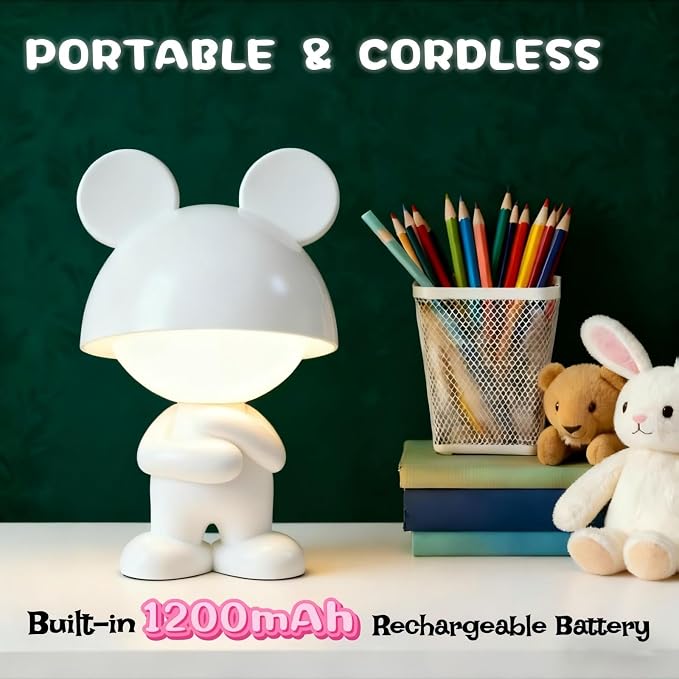 Night Lights for Kids,Rechargeable TableLight,Touch Bedside Lamps,Cordless Dimmable Warm White Light,Baby Nursery,Breastfeeding,Sleep Aid,Cute Mouse Gifts for Newborns Toddlers Boys Girls