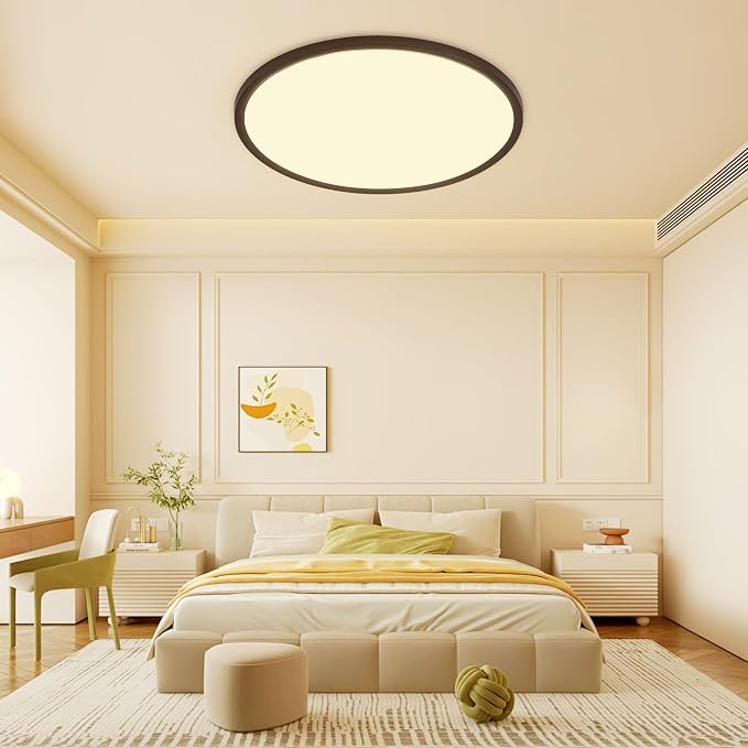MOONSEA 20 Inch LED Dimmable Flush Mount Ceiling Light Fixture 40W Round | Adjustable 3000K/4500K/6000K, 4000LM Bright Kitchen Light Fixture, 10-100% Brightness Adjustable, 0.98in Low Profile