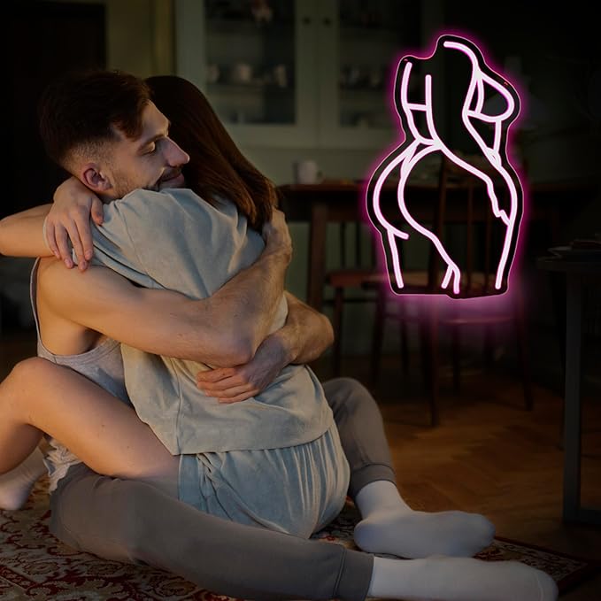Neon Sign - HSJNJKFU Lady Neon Signs for Wall Decor Beer Bar Light Signs for Man Cave Decor Pink Women LED Neon Sign for Room Birthday Party USB Powered