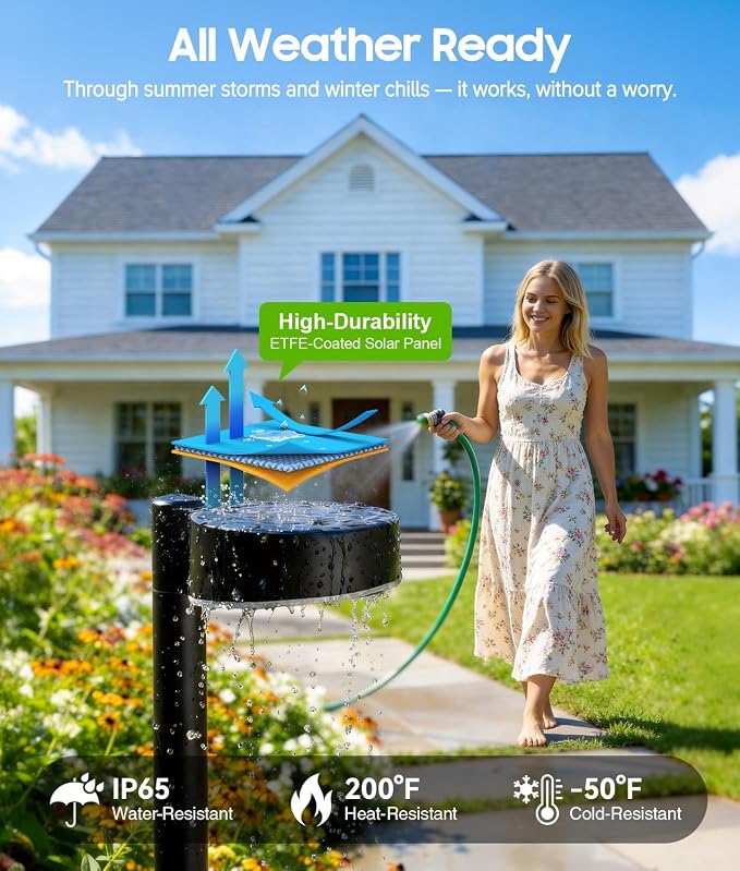 12 Pack Solar Pathway Lights Outdoor, Solar Powered Landscape Path Light with Larger LED Lens, Brighter Up to 12 Hrs Waterproof Outdoor Solar Light for Yard Garden Walkway Driveway Sidewalk
