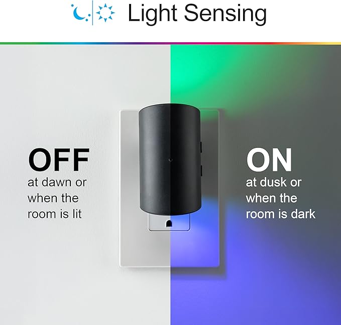 GE Directional LED Swivel Sconce Night Light, Plug-in, Color-Changing & Dimmable, Warm White, Dusk-to-Dawn Sensor, Adjustable for Hallway, Bedroom, Stairway – 1 Pack (82573)