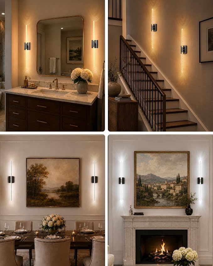 Battery Operated Wall Sconces Set of 2, Crystal Bubble Wireless Wall Light | Rechargeable 10000mAh, Touch & Remote Control, 360°Rotate 4CCT Dimmable, Wall Lamp for Living Room Bedroom Hallway Black