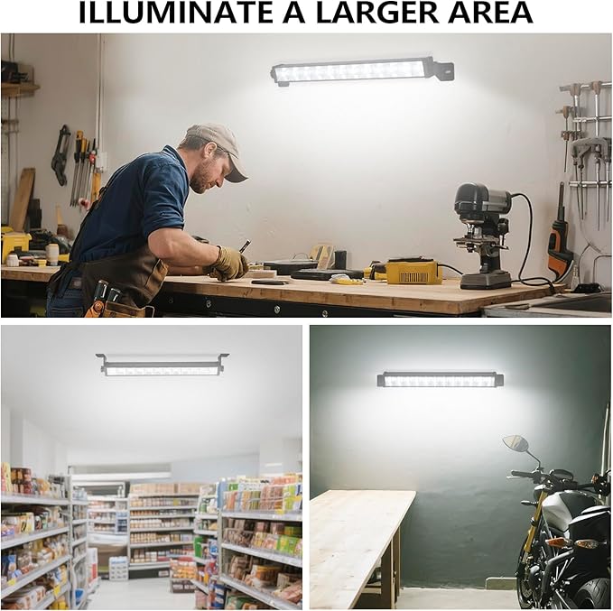 1 Pack 24W LED Shop Lights – 5400 lm 6000 K Daylight, 6.5 ft Plug-in Cord with Inline Switch, 180° Tilt, Graphene Cooled – Linkable Garage, Workshop, Warehouse, Yard Lighting