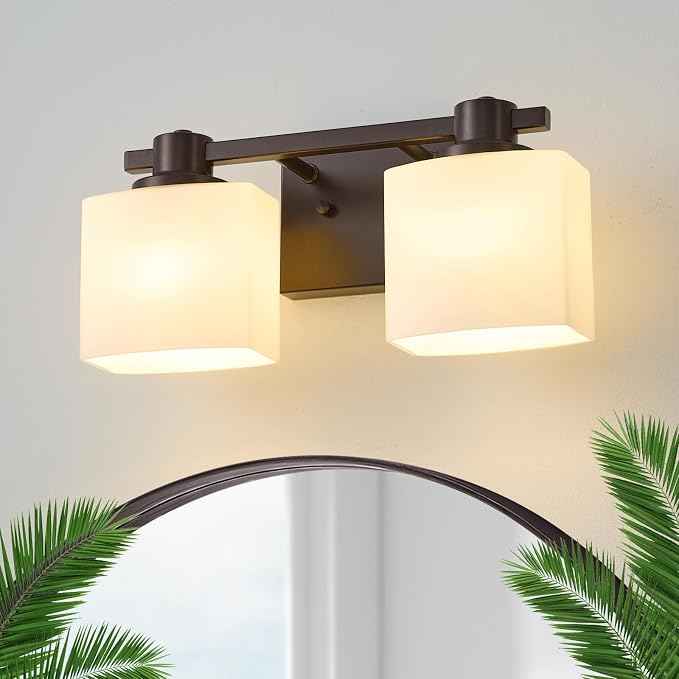 15 Inch Oil Rubbed Bronze Vanity Light for Bathroom Light Fixtures Over Mirror 3 Light Bathroom Vanity Light Vintage Rustic Farmhouse Lighting Bulb lamp Modern Above Sink wall Sconce
