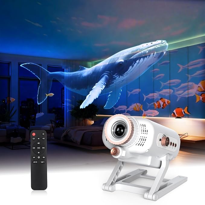 AIRIVO Cinematic Mood Projector, 3D Galaxy Star Projector with 60 Moving 3D Scenes&Bluetooth Speaker, Planetarium Night Light for Room Decor, Gifts for Kids, Teens, Adults, Valentine's Day