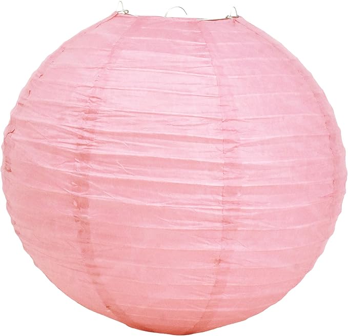 Mudra Crafts Blush Paper Lanterns Wedding Party Decorations - 12 in 10 Round Hanging Ceiling Lanterns, 10 Pack, Decorative Lamp Shades