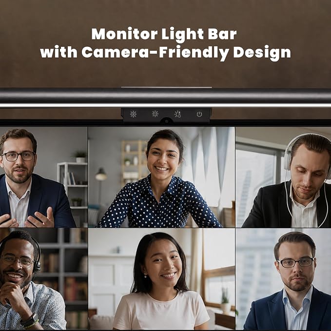 YEELIGHT Monitor Light Bar with Remote, Computer Monitor Lamp for Home Office Gaming, 250LM No Glare Eye-Care Screen Bar, Touch Control USB Desk Lamp with Stepless Dimming for Flat & Curved Monitor