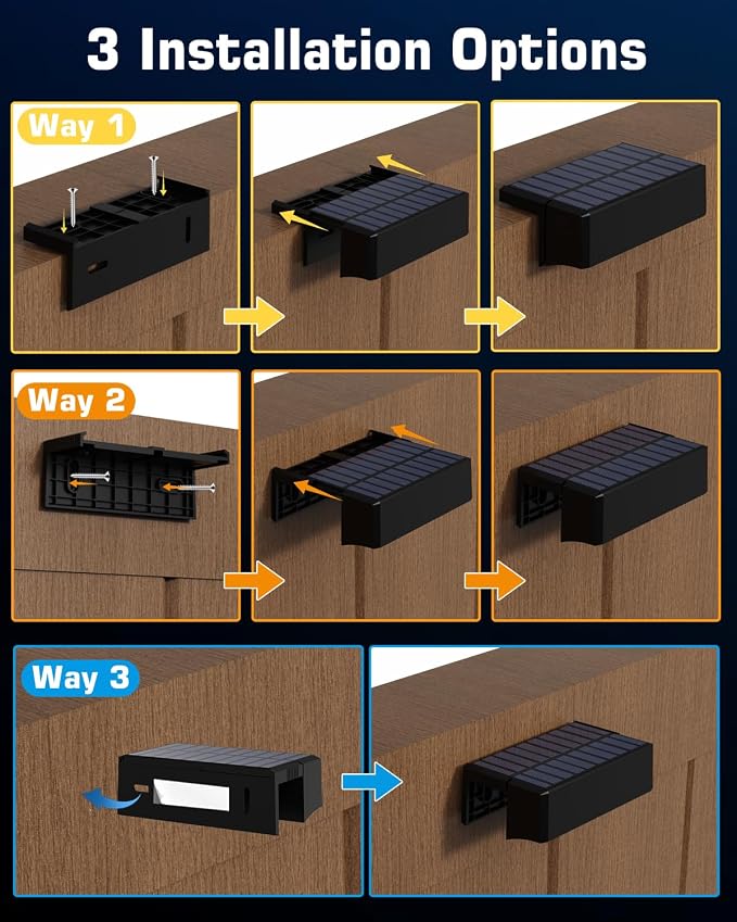 Fence Lights Solar Powered with Remote 12 Pack, 60 Lumen 5-LED Solar Fence Lights Outdoor, 9 RGB Colors IP65 Waterproof Dusk to Dawn Deck Lights for Backyard, Patio, Railing, Step, Wall, Stairs Decor