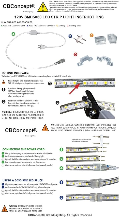 UL Listed, 13 Feet, 1400 Lumen, Green, Dimmable, 110-120V AC Flexible Flat LED Strip Rope Light, 240 Units 3528 SMD LEDs, Indoor Outdoor Use, Accessories Included, Ready to use