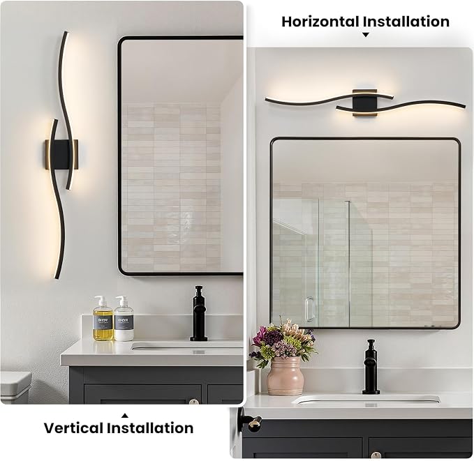 Black Battery Operated Wall Sconces: 39.3 Inch Rechargeable Sconce Set of Two with Remote Control/3 Colors/10-100% Dimming/Timer, Modern Wall Lighting for Bedroom Living Room Hallway Bathroom, 2 Pcs