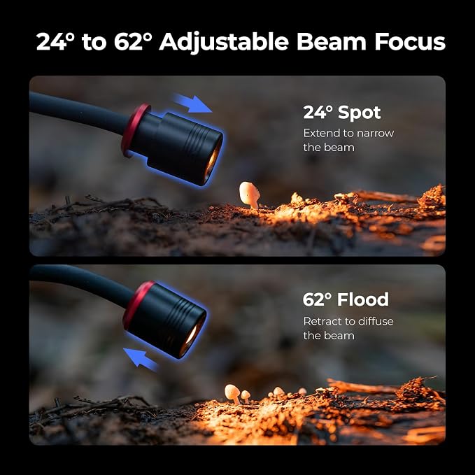 SmallRig RM 01B Macro Photography LED Light 1800K-7500K, Adjustable Beam Angle, Bendy Light for Fungi Photography with OLED Screen, Filters, Adapter, Clamp, Diffuser, Barndoor, Stake, IP54 Rating-6225