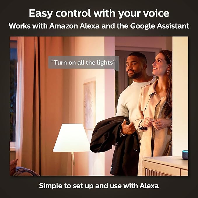 Philips Hue Smart 75W A19 LED Bulb - Soft Warm White Light - 2 Pack - 1100LM - E26 - Indoor - Control with Hue App - Compatible with Alexa, Google Assistant and Apple Homekit