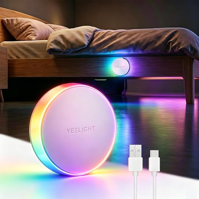 YEELIGHT Night Light, Motion Sensor Night Lights for Kids, USB-C Rechargeable Magnetic Nightlight with 11 RGB Scenes, Nursery Night Light, LED Nightlight for Bedroom, Hallway, Stairs, Bathroom