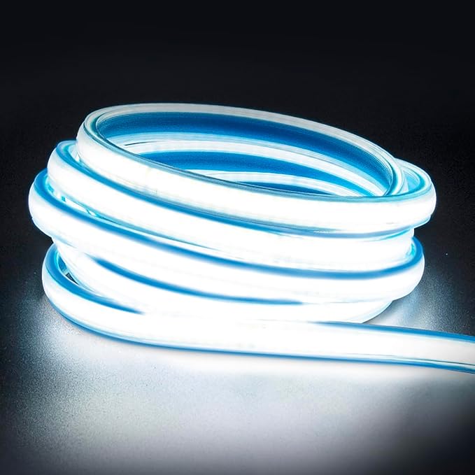 110 Volt COB LED Strips Lights IP67 Waterproof LED Light Strips | 3.28FT Outdoor LED Rope Lights 240LEDs 6000K Cold White Light Strip Cuttable for Bedroom Home Under Kitchen Lighting