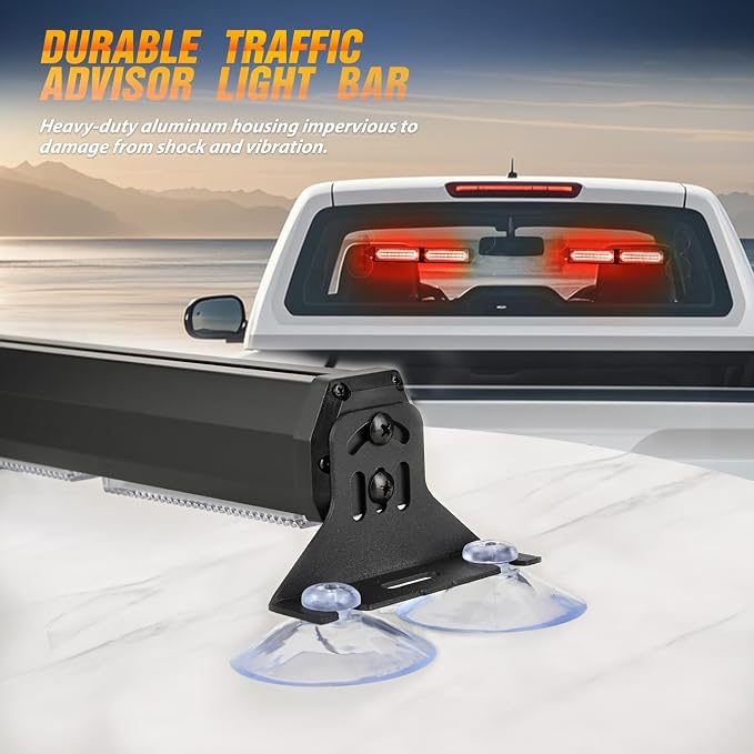 Nilight 40LED Red Emergency Strobe Traffic Advisor Light Bar with Suction Cups Dash Safety Warning Hazard Flashing Lights Interior Front/Rear Windshield for Trucks Construction Vehicles | with Suction Cups Dash Safety Warning Hazard Flashing Lights Int...